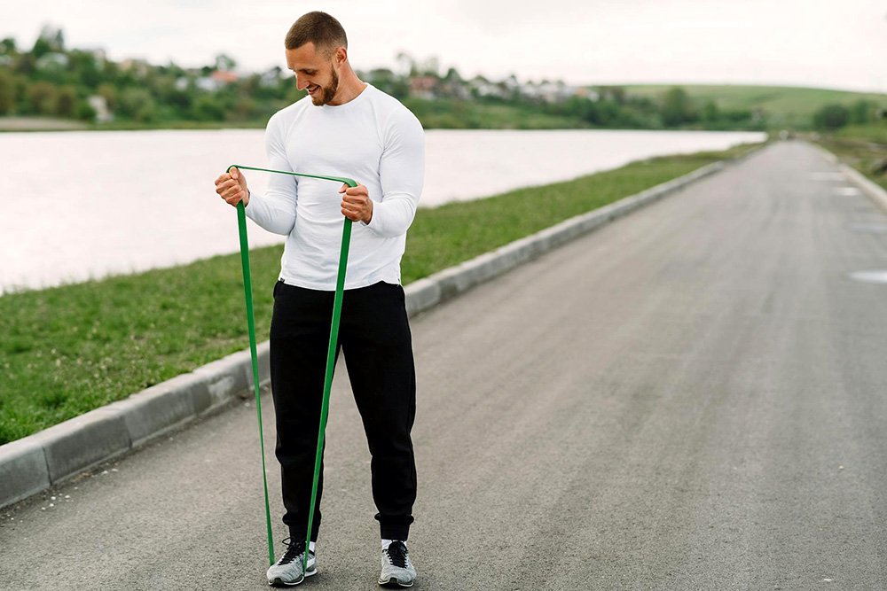 resistance bands workout outside